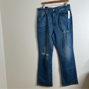 UO BDG Women's Blue Stretch High Rise Flare Denim Jeans Size 34 NEW